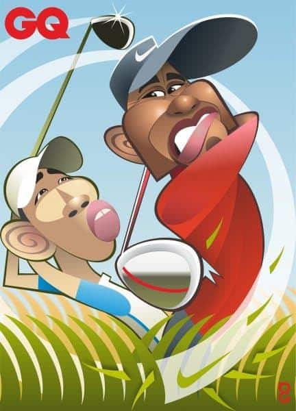 Tiger Woods caricature