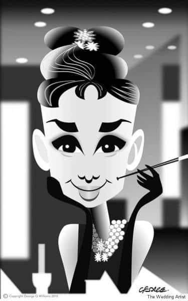 Audrey Hepburn caricature