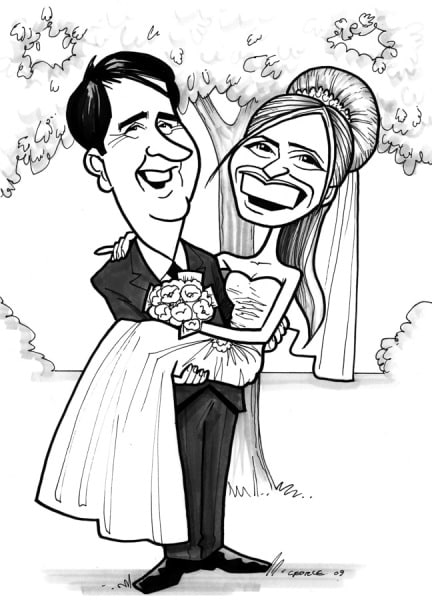 Wedding Invitation - Classic Pose with garden